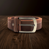 HAARLEM Men KUZE 16350 Leather Belt 2 Shade Brown